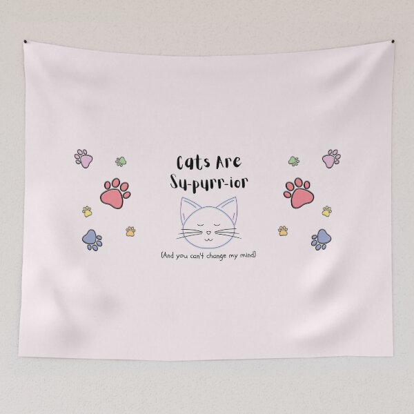 Item preview, Cats Are Su-purr-ior Humorous Pun designed and sold by CheesyPetDesign.