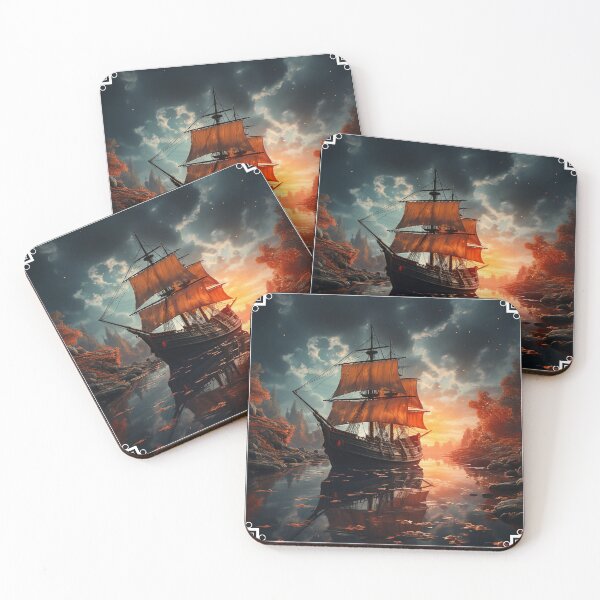Item preview, Painting of sailing ship sailing at night  designed and sold by Josefbaillo.