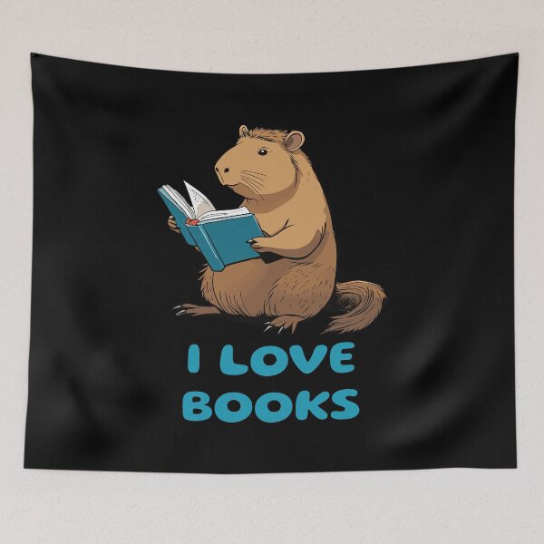 Item preview, Capybara Loving Books designed and sold by twisted-dot.