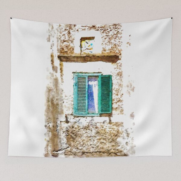 Item preview, Window With Green Shutters Surmounted By Votive Shrine designed and sold by Giuseppe Cocco.