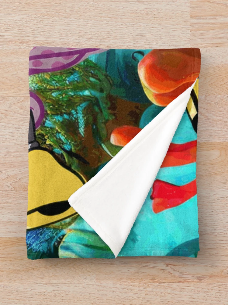 Thumbnail 3 of 6, Throw Blanket, Octopus Handbell Ringer In The Sea designed and sold by SubtleSplit.