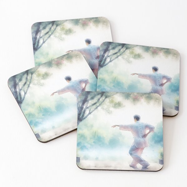 Aperçu de l'œuvre Watercolor Tai Chi in Park Martial Art Zen créée et vendue par Martial-Art-23.
