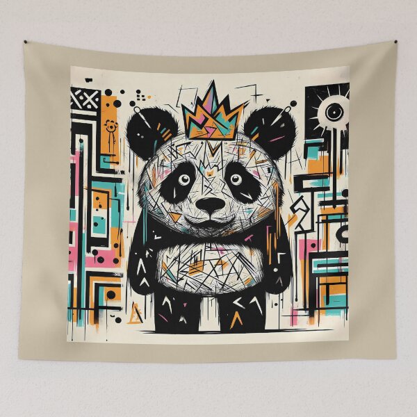 Item preview, Panda King - Neo Expressionism Street Art designed and sold by Kittyzens.
