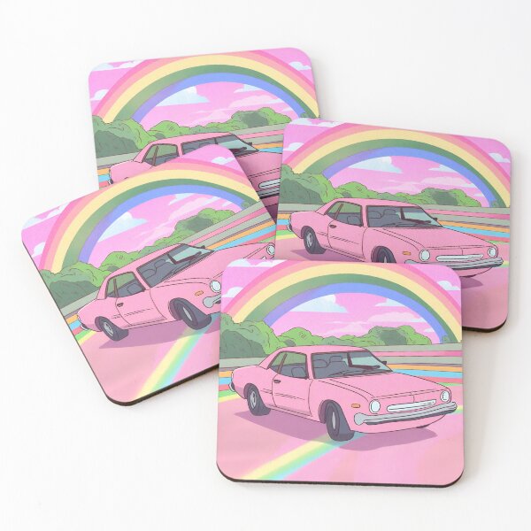 Item preview, PINK CAR under rainbow designed and sold by NESIHO.