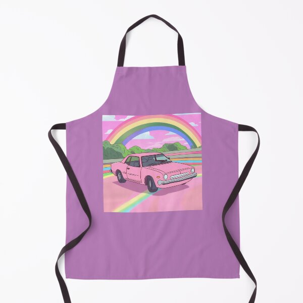 Aperçu de l'œuvre VOITURE ROSE sous arc-en-ciel créée et vendue par NESIHO.