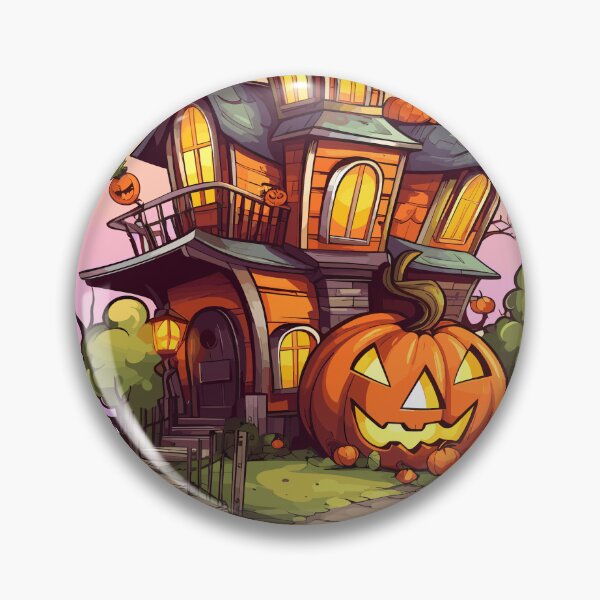 Item preview, Haunted House with Pumpkin Halloween Cute Cartoon (Image 6/19) designed and sold by DigitalArtify.