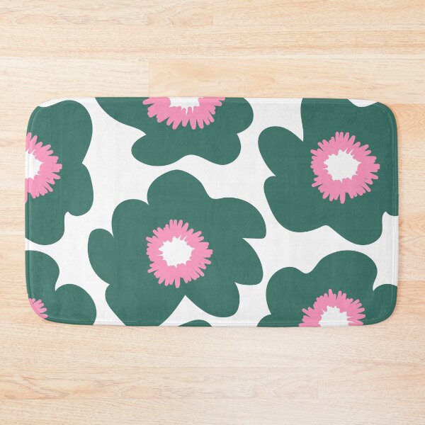 Item preview, Green and pink abstract flowers designed and sold by AlarconStudio.