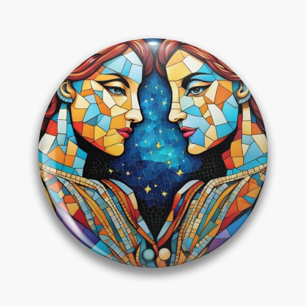 Item preview, Gemini Zodiac Sign Mosaic Tile designed and sold by HanaiPrint.