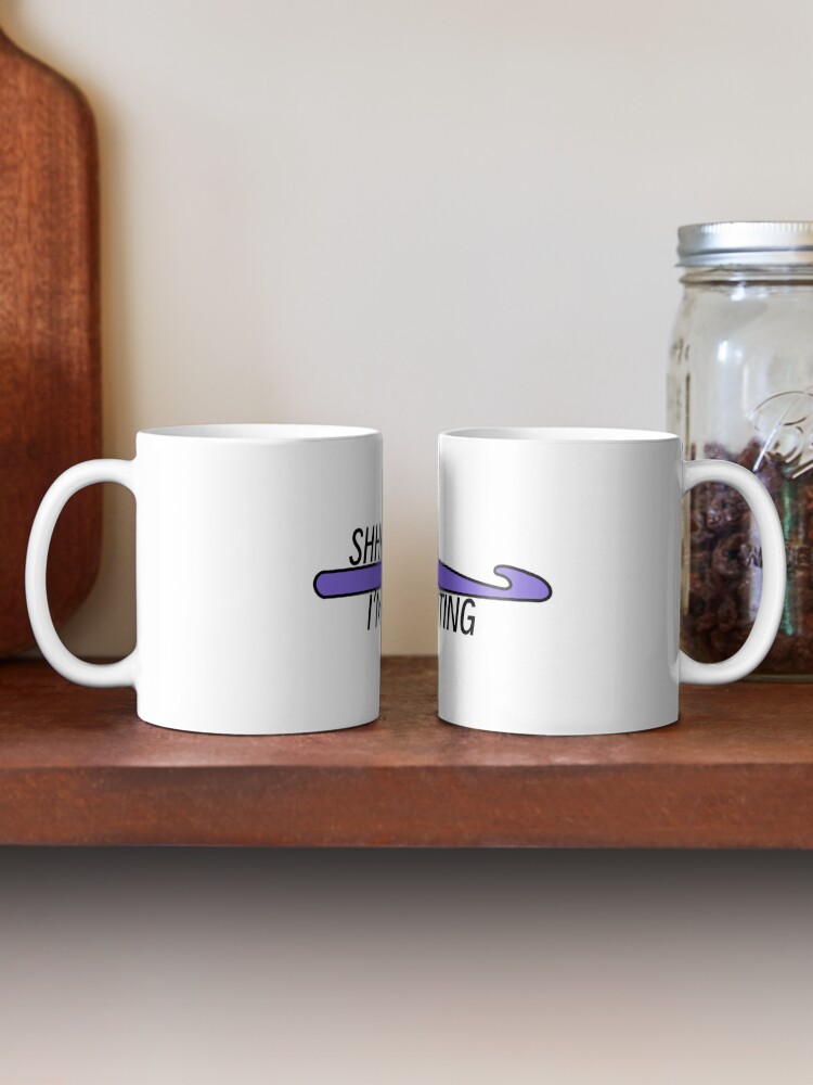 Thumbnail 2 of 6, Coffee Mug, Shhh… I’m Counting - Crochet Hook designed and sold by SiriuslyShawni.