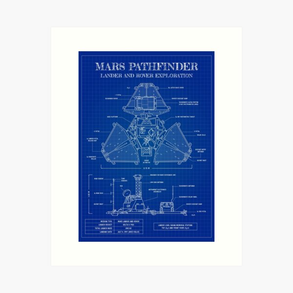 Item preview, Mars Pathfinder Lander and Sojourner Rover (Blueprint. Vertical) designed and sold by BGALAXY.