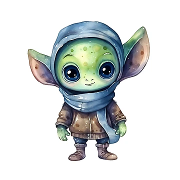 Artwork thumbnail, Cute Alien Sticker by SamDoesDesign