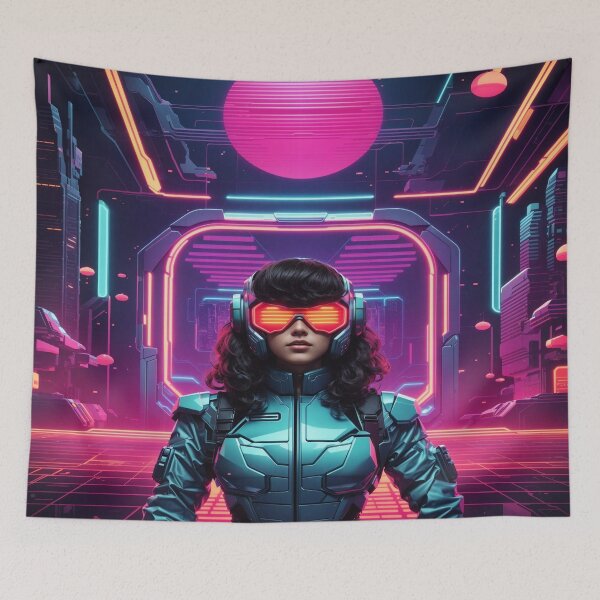 Item preview, RetroFusion: AI-Generated Prints – Where 80s Sci-Fi Nostalgia Meets Futuristic Artistry designed and sold by luminamatrixart.