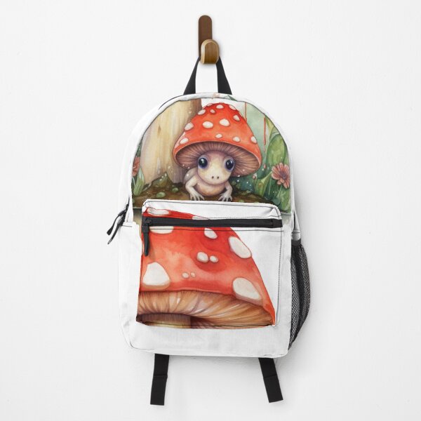 Item preview, Cute frog with red mushroom umbrella watercolor designed and sold by OliveAndSnow.