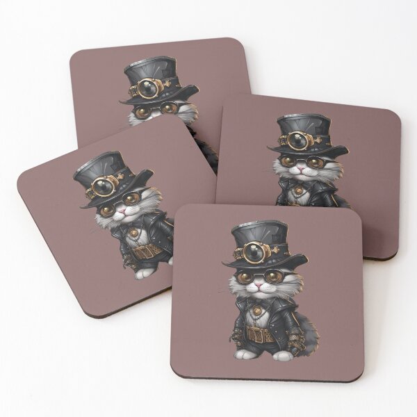 Item preview, Steampunk Cat With Goggles designed and sold by stainedglass101.