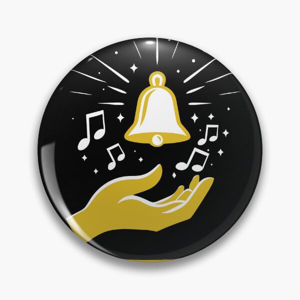 Item preview, Golden Hand Bell Icon Logo for handbell ringers designed and sold by SubtleSplit.