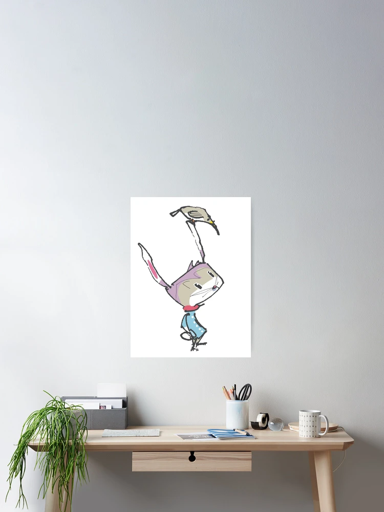 Thumbnail 2 of 3, Poster, Bunny Bird - Retro Rabbit designed and sold by Rickybrook.