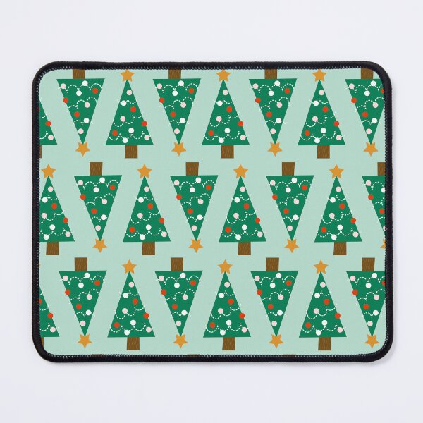 Item preview, Modern Christmas Trees on Mint designed and sold by latheandquill.
