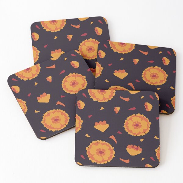 Item preview, Marigold Flowers & Petals Dark Purple  designed and sold by RedRubi.