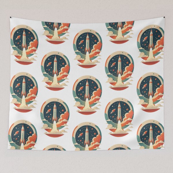 Item preview, Retro Space Rocket Launch #6 designed and sold by Qlutique.