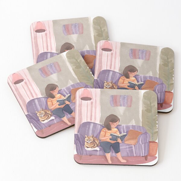Item preview, Girl Reading With Her Cat In Cozy Room - Bookish Girl Aesthetic designed and sold by Wiss2Arts.