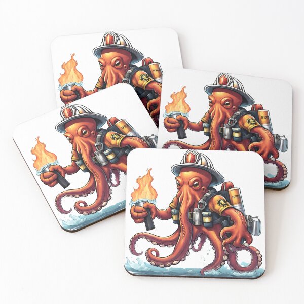 Item preview, Large firefighter octopus designed and sold by ExtraSilver.
