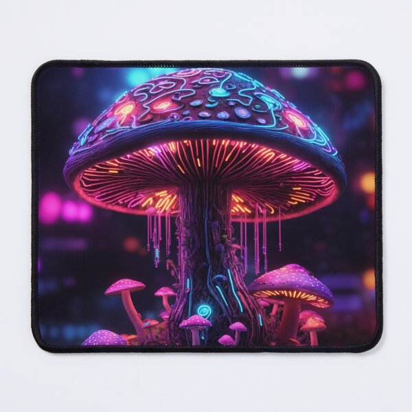 Item preview, Cyber Magic Mushroom in Neon Wonderland I designed and sold by luminamatrixart.