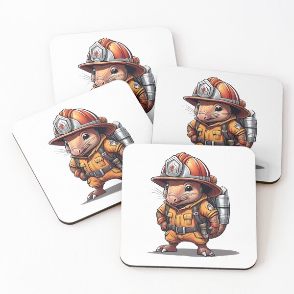 Item preview, Little cute firefighter armadillo designed and sold by ExtraSilver.