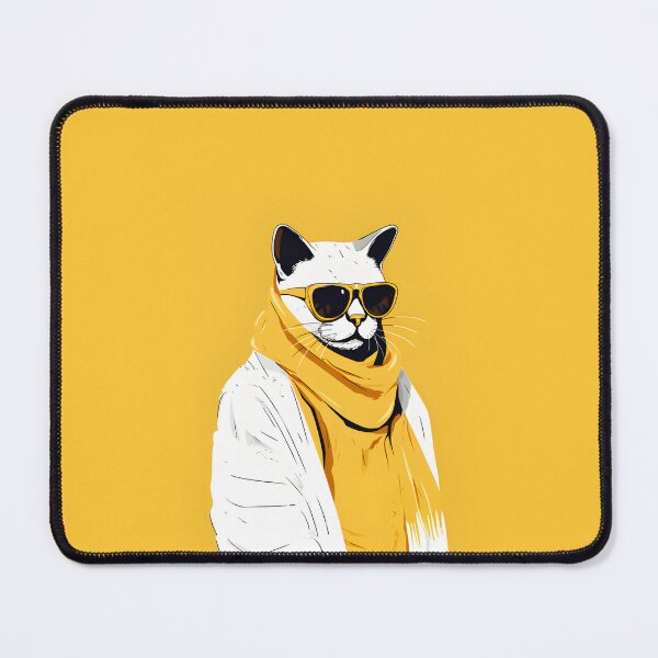 Item preview, A cool cat in sunglasses and yellow scarf designed and sold by Weareanimals.
