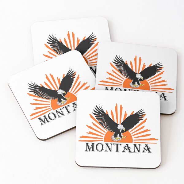 Item preview, Stunning Illustrated Montana Eagle Retro Sunrise designed and sold by jglawson676.