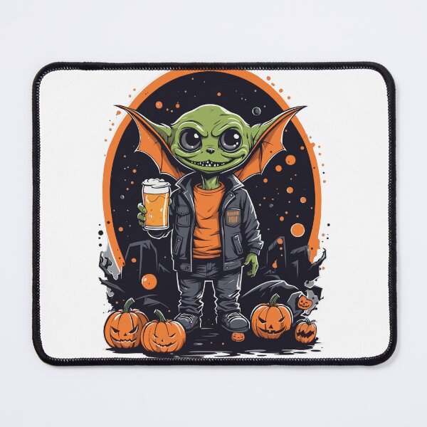 Item preview, Goblin halloween character, goblin celebrating halloween, cool alien, cartoon alien having a beer designed and sold by QuirkyTease.