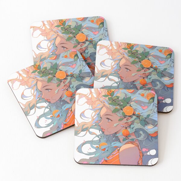 Item preview, Adorable Orange Citrus Fruit Anime Girl designed and sold by bubblegoth.