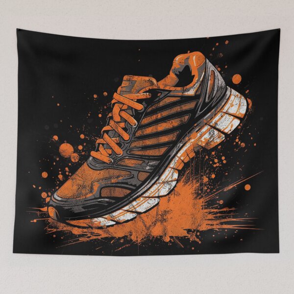 Item preview, Una zapatilla para correr: amante del deporte del arte callejero vintage desgastado designed and sold by GVRDesign.