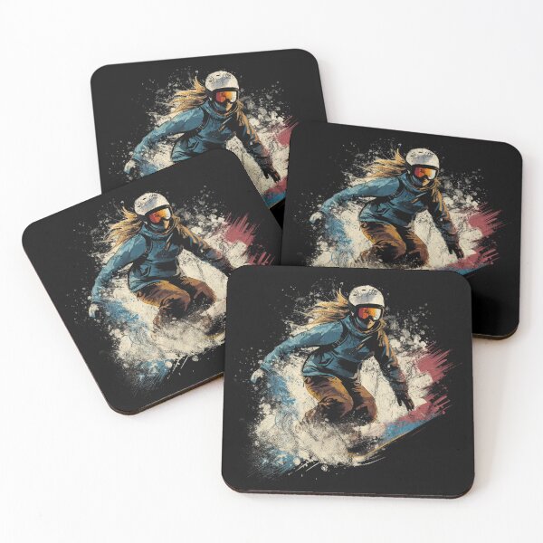 Item preview, Woman Snowboarding - Distressed Vintage Street Art Winter Sport Lover designed and sold by GVRDesign.