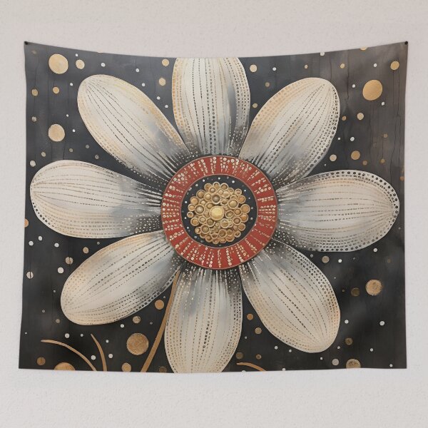 Item preview, Stunning detailed flower with dots art print designed and sold by dcrc.