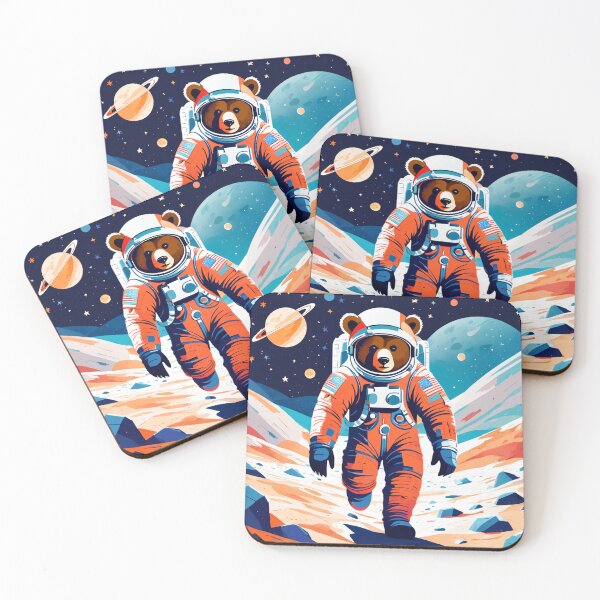 Item preview, Astronaut bear walks on lunar surface paint collection five designed and sold by Adam Mak.