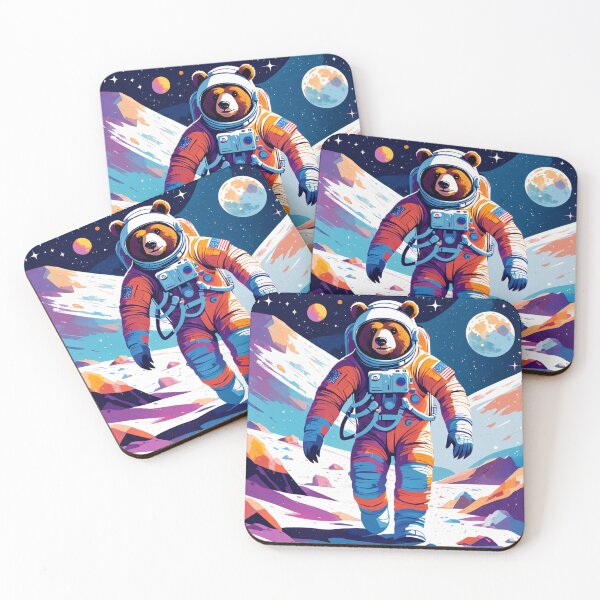 Item preview, Astronaut bear walks on lunar surface paint collection six designed and sold by Adam Mak.
