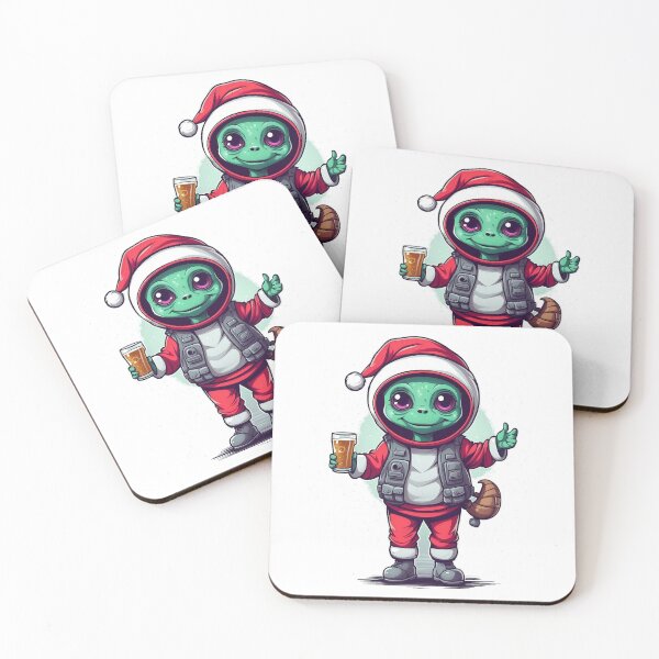 Item preview, Goblin Christmas character, goblin celebrating halloween, cool alien, cartoon alien having a beer designed and sold by QuirkyTease.