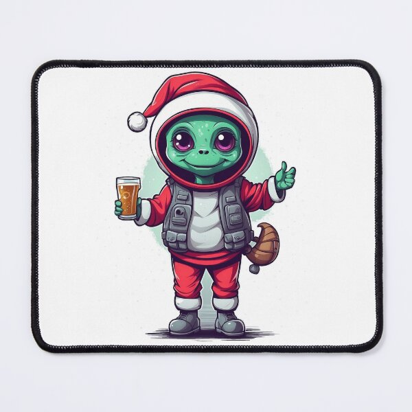Item preview, Goblin Christmas character, goblin celebrating halloween, cool alien, cartoon alien having a beer designed and sold by QuirkyTease.