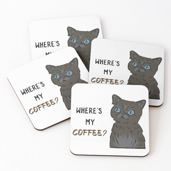 Item preview, Where's My Coffee Cat T-Shirt Design designed and sold by sweetBattie.