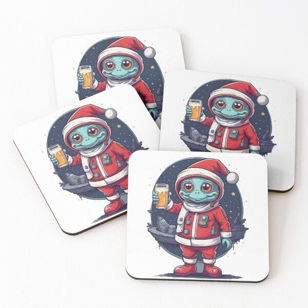 Item preview, Goblin Christmas character, goblin celebrating halloween, cool alien, cartoon alien having a beer designed and sold by QuirkyTease.