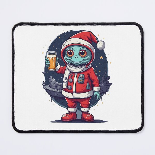 Item preview, Goblin Christmas character, goblin celebrating halloween, cool alien, cartoon alien having a beer designed and sold by QuirkyTease.