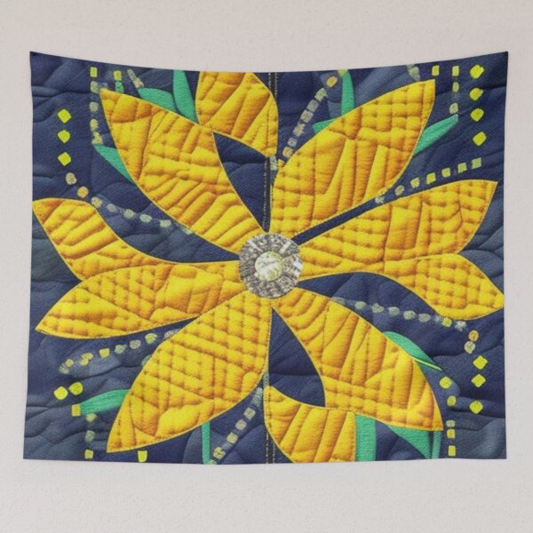 Item preview, Yellow quilted flower designed and sold by Roxburylane.