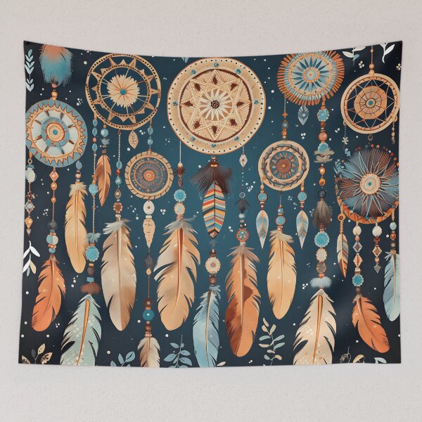 Item preview, colorful detailed dreamcatcher art print designed and sold by dcrc.