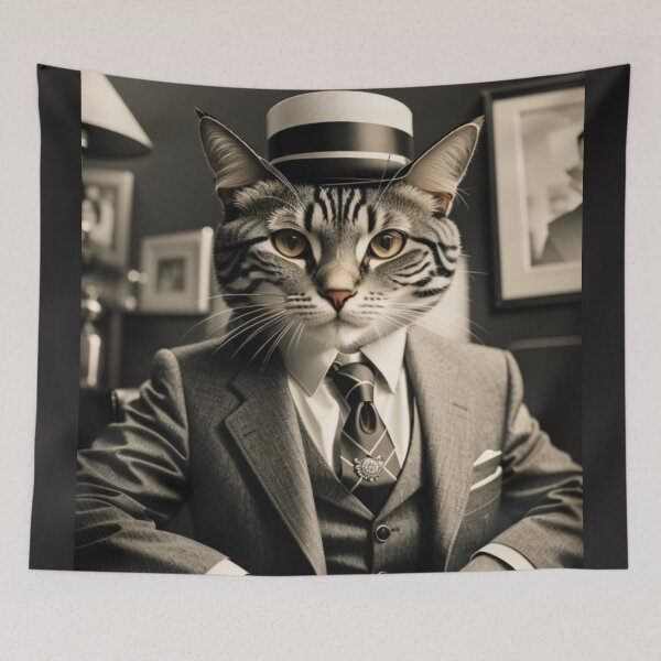 Item preview, Vintage 1930s Mobster Cat designed and sold by Retro Salt.