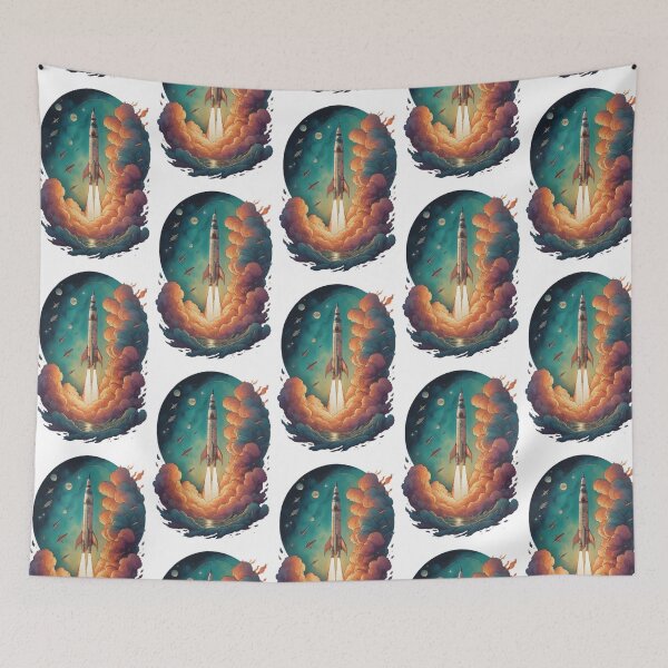 Item preview, Retro Space Rocket Launch #10 designed and sold by Qlutique.