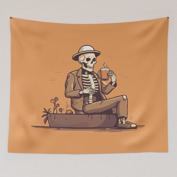 Item preview, Skeleton Drinking Coffee designed and sold by Amir Faysal.