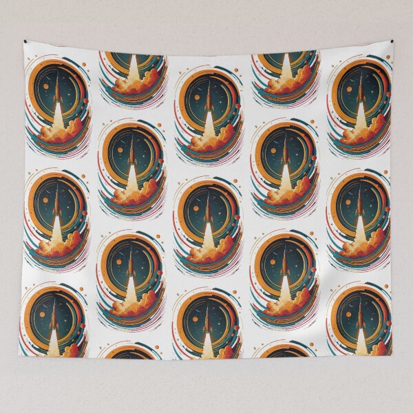 Item preview, Retro Space Rocket Launch #12 designed and sold by Qlutique.