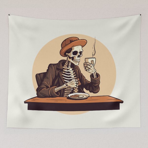 Item preview, Skeleton Drinking Coffee designed and sold by Amir Faysal.