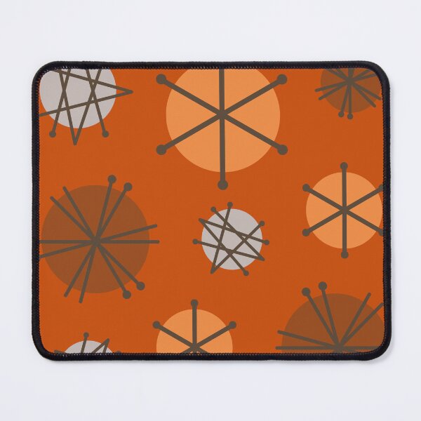 Item preview, Mid Century Modern Pattern Starbursts Orange designed and sold by thepixelgarden.