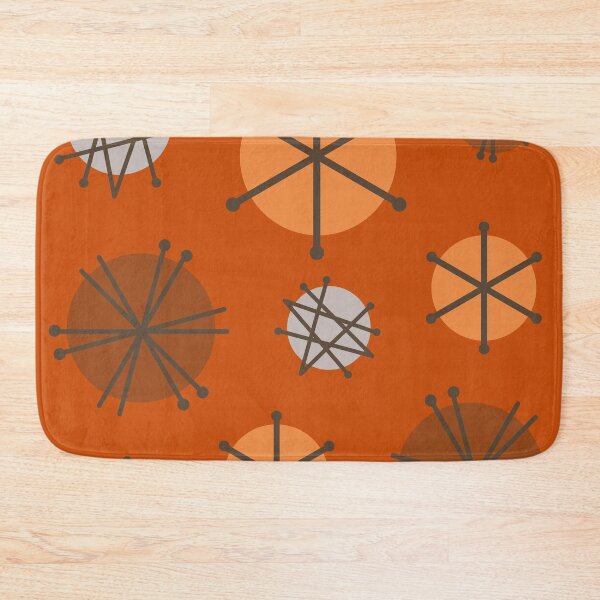 Item preview, Mid Century Modern Pattern Starbursts Orange designed and sold by thepixelgarden.